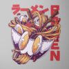 T-shirt men AnimeRamen GREY MELANGE 02 Bluza z Kapturem i Kieszenią dla fanów Ramenu