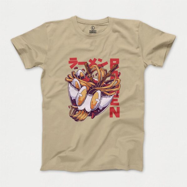 T-shirt-men-AnimeRamen-SAND Miska z Ramenem na Koszulce