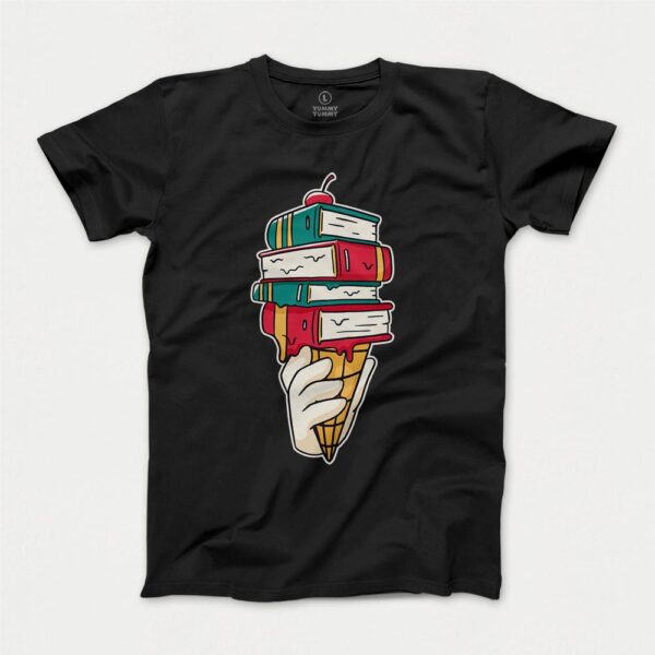 T-shirt z "Książkowymi lodami" Książki + Lody dobra rzecz!