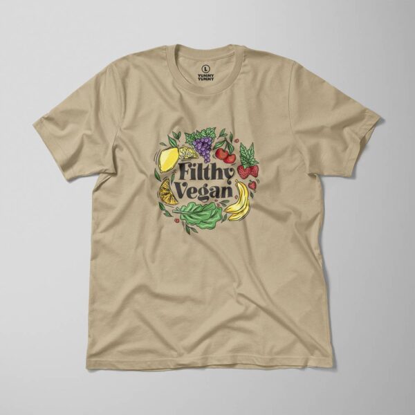 T-shirt men FilthyVegan SAND 01 Męska Koszulka "Filthy Vegan" z Nadrukiem Warzyw