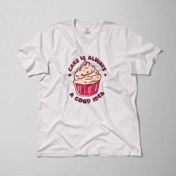 Męska Koszulka z Nadrukiem "Cake is Always a Good Idea"