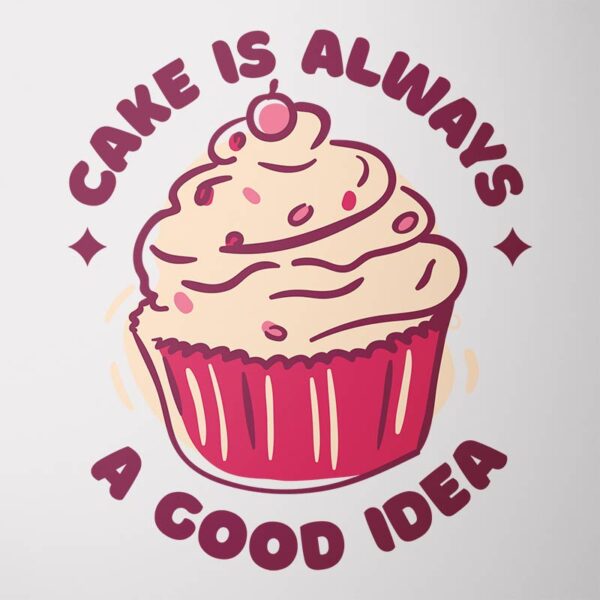 Męska Koszulka z Nadrukiem "Cake is Always a Good Idea"