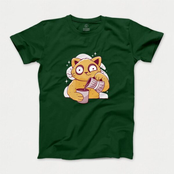 Koszulka Męska "Caffeine Cat": humor, miłość do kawy i kotów