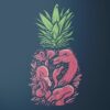 Koszulka Męska z nadrukiem ananasa w flamingowym stylu