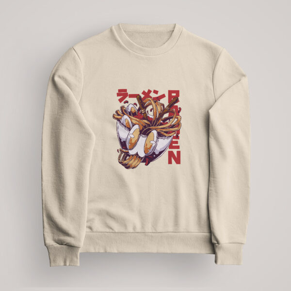 BLUZA Standard men AnimeRamen OFF WHITE Bluza męska bez kaptura z miską ramenu