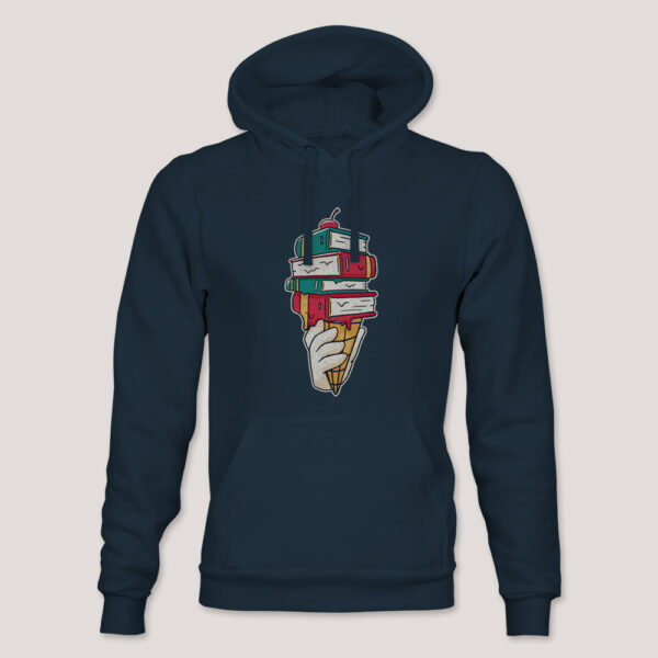 Bluza z Kapturem "Książki w Rożku" z Unikalnym Nadrukiem