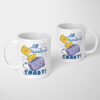 Kubek 11oz All-toasters_-toast Kubek ceramiczny z nadrukiem uśmiechniętych tostów i Tostera