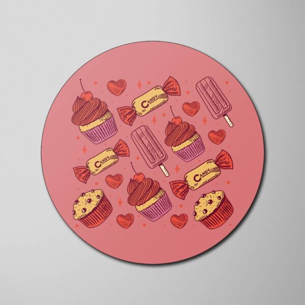 Mouse Pads Tote-candy-PR ROUND Podkładka pod mysz: Słodkie Chwile na Twoim Biurku