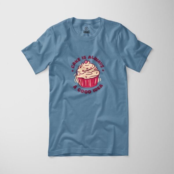 T-shirt women cake-tote BLUE 01 Damska Koszulka "Muffinki - Zawsze Dobry Pomysł"
