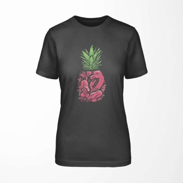 Damska Koszulka z Nadrukiem "Ananas z Flamingami"