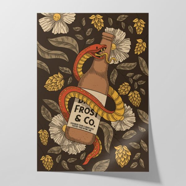 Plakat retro Piwo & Wąż